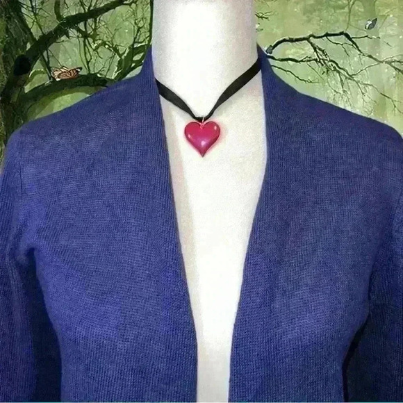 Eileen Fisher Linen Purple Cardigan - Picture 2 of 8
